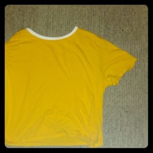 yellow flowy t-shirt